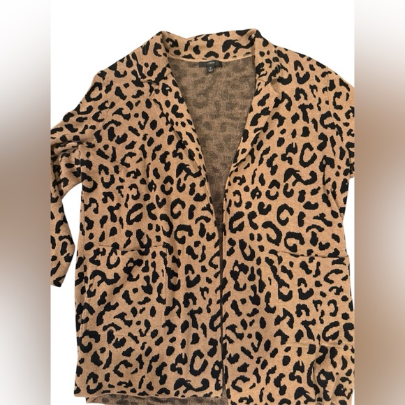 J. Crew Sophie Open-Front Sweater Blazer Leopard Print size M - Picture 2 of 7